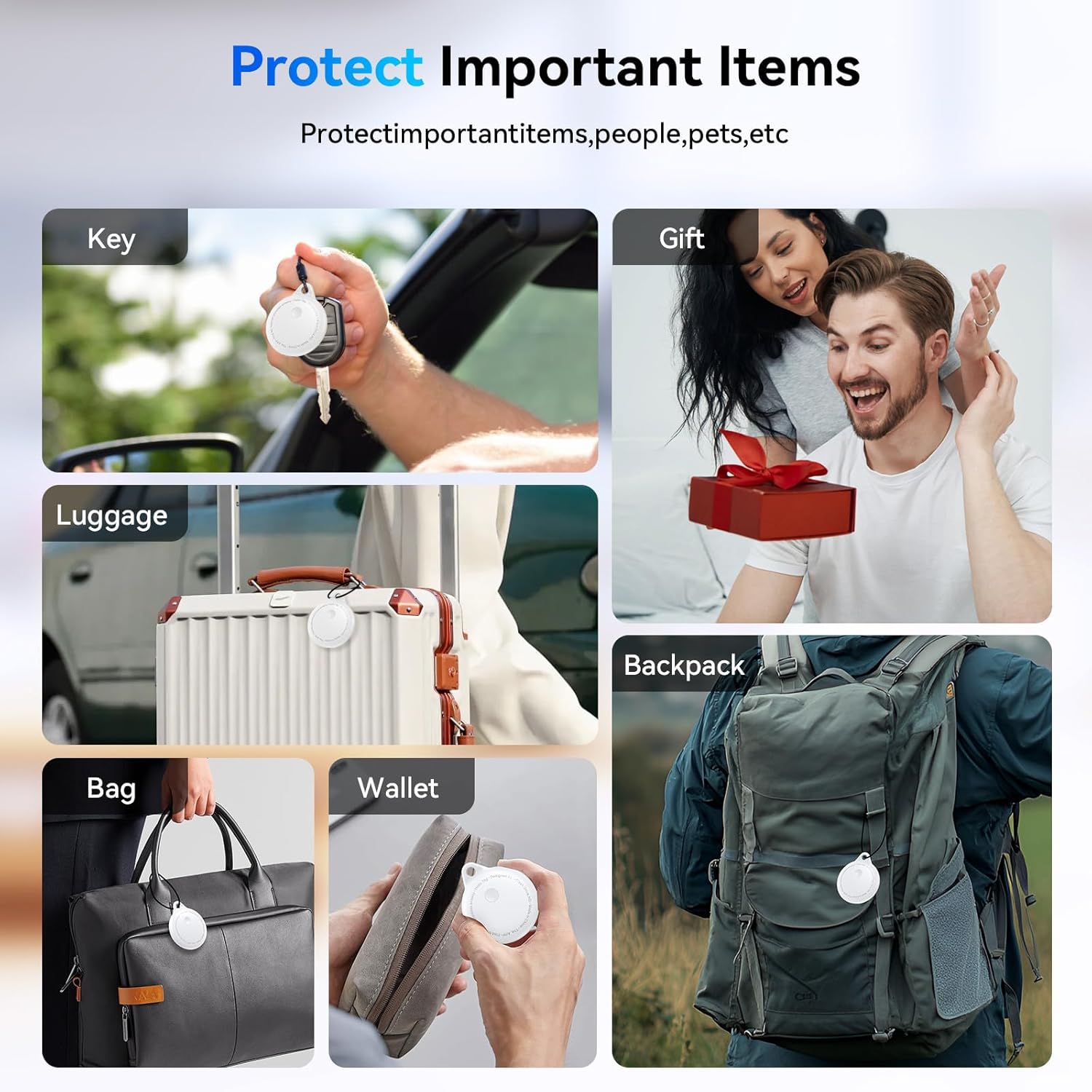 Smart Tags-4 Pack, Smart Bluetooth Tracker Work with Apple Find My, Key Finders and Find My Tracker, Game Changer Waterproof Smart Tag with Key Ring Tracker Tag for Keys/Luggage/Wallet - Image 7