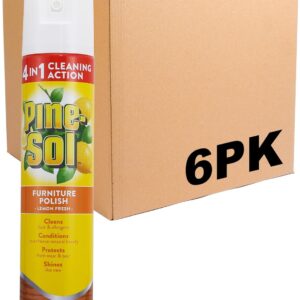 Pine-Sol Furniture Polish Aerosol, Lemon Scent – Wood Furniture Polish Spray Gives You A Powerful Clean You Can Trust – 12.7 Ounce – 6 Pack