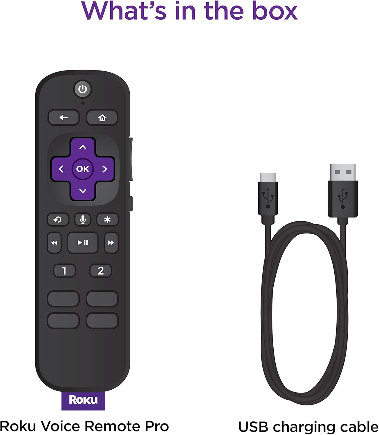 Roku Voice Remote Pro (1st Ed.) | Rechargeable TV Remote Control with Hands-free Voice Controls, Headphone Mode, & Lost Remote Finder - Replacement Remote Compatible with All Roku TV, Players & Audio - Image 6