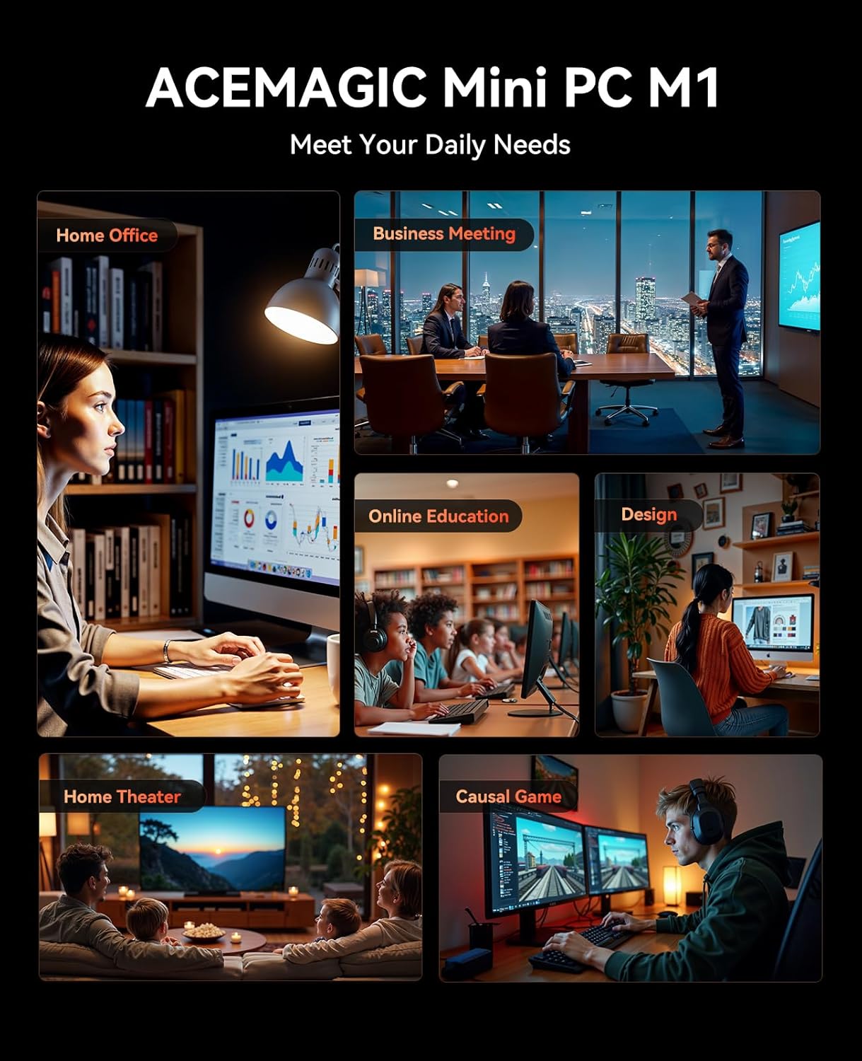 ACEMAGICIAN M1 Mini PC AMD Ryzen 7 6800H 16GB LPDDR5 512GB PCle SSD Mini Computers (8C/16T, up to 4.7GHz), Windows 11 Pro Radeon 680M 4K Triple Display Desktop Computer 3.2Type-C/LAN 2.5G/BT5.2/WiFi 6 - Image 9