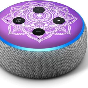 Purple Mandala – Vinyl Decal Skin Compatible with Amazon Echo Dot 3rd Generation Alexa – Decorations for Your Smart Home Speakers, Great Accessories Gift for mom, dad, Birthday, Kids