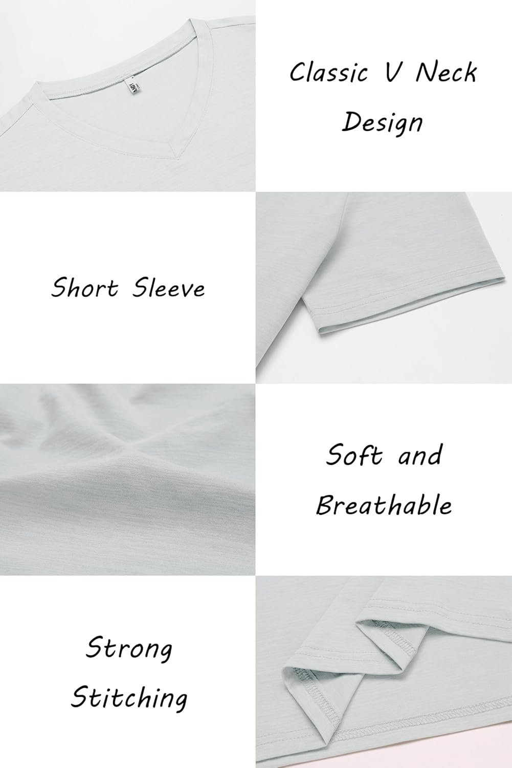 COOFANDY Men's T Shirts Short Sleeve Classic V Neck T-Shirt Casual Summer Basic Tee Shirt - Image 5