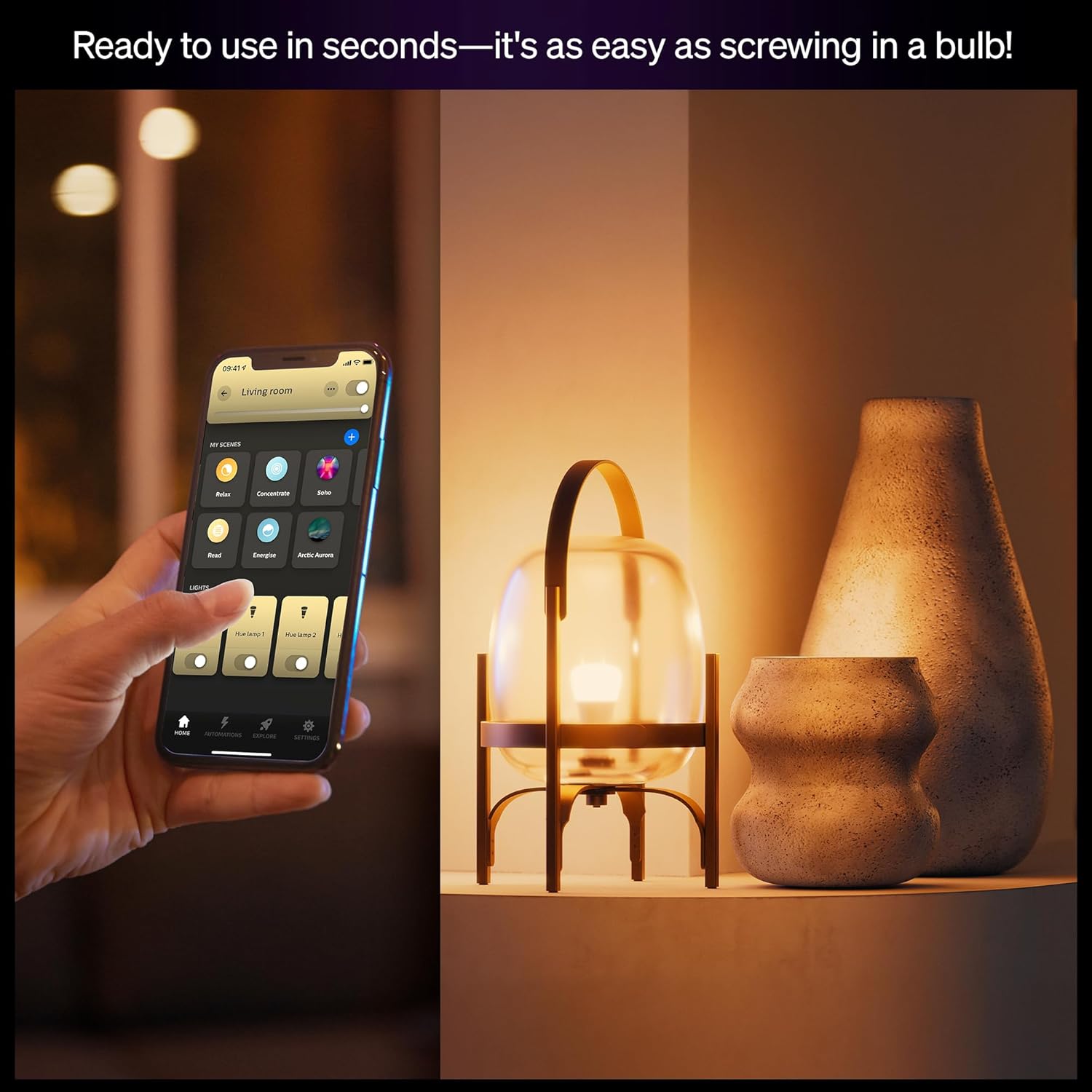 Philips Hue Smart LED A21 Bulb,White and Color Ambiance, E26 Base,13.5W, Full Spectrum Light 1000K-20000K,1600 Lumens, Dimmable, Compatible with Alexa, Google, Apple Home, 2pk - Image 7