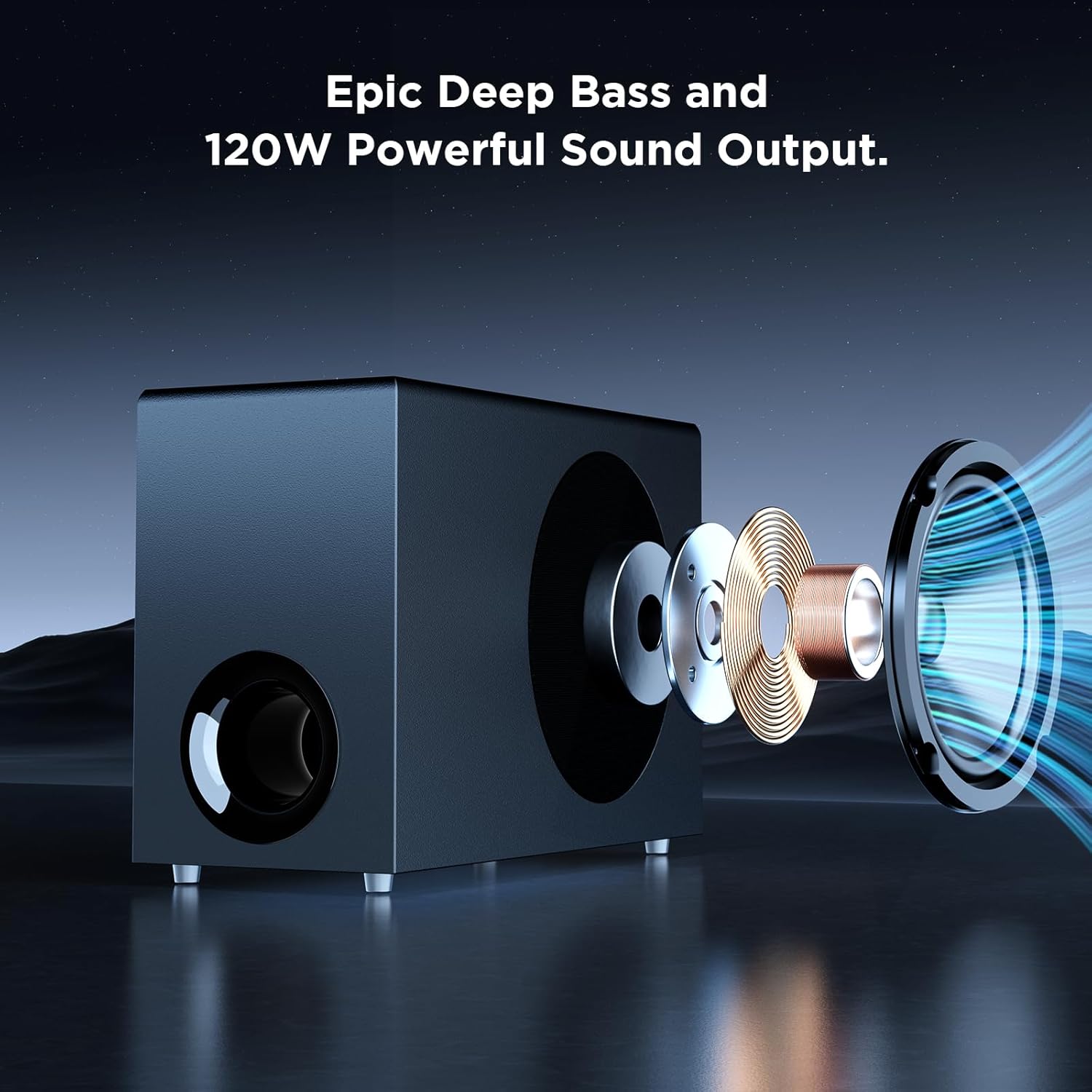 MZEIBO Sound Bar with Subwoofer,120W Soundbar for Smart TV Surround Sound Home Theater System Bluetooth 5.3 Audio Compatible with ARC, AUX, Optical - Image 3