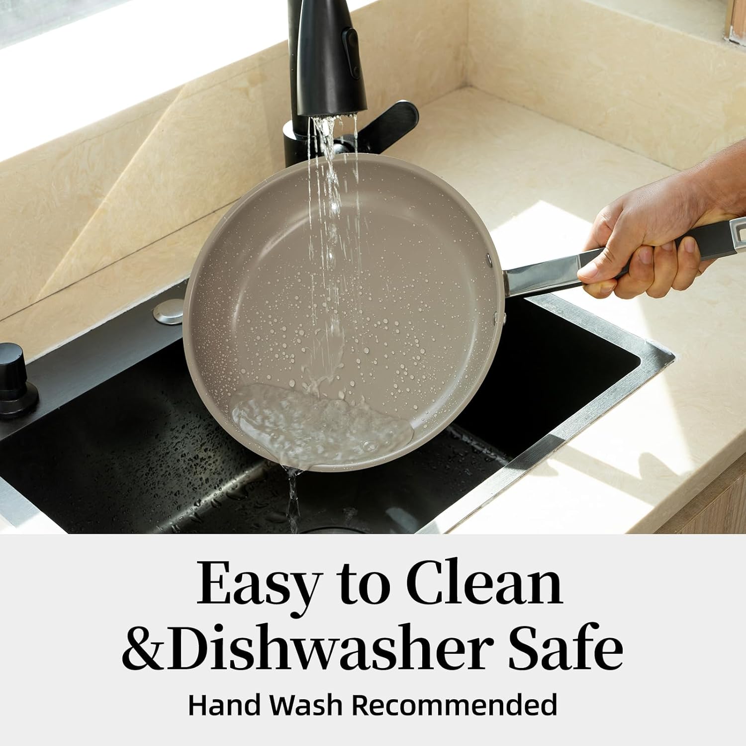 ROYDX Stainless Steel Fry Pan Set Titanium Ceramic Non Stick Frying Pan with Lid 8", 10" and 12" Oil Gather Pro Non Stick Skillets with Stay-Cool Handle PFOA Free, Compatible with All Cooktops - Image 9