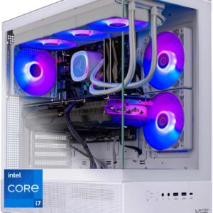 Skytech Gaming Azure 3 Desktop PC, Intel i7 14700F 2.1 GHz (5.3GHz Turbo), NVIDIA RTX 5070 12GB, 1TB Gen4 NVMe SSD, 32GB DDR5 RAM 5200 RGB, 850W Gold ATX 3 PSU, 360mm ARGB AIO, Wi-Fi, Win 11
