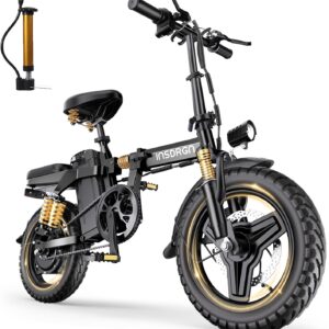 14″ Folding Electric Bike for Adults, Peak 1500W Motor,20MPH Max Speed,48V 16Ah Removable Battery Electric Bike, 35/62Miles Max Range, UL 2849 Certified E Bike