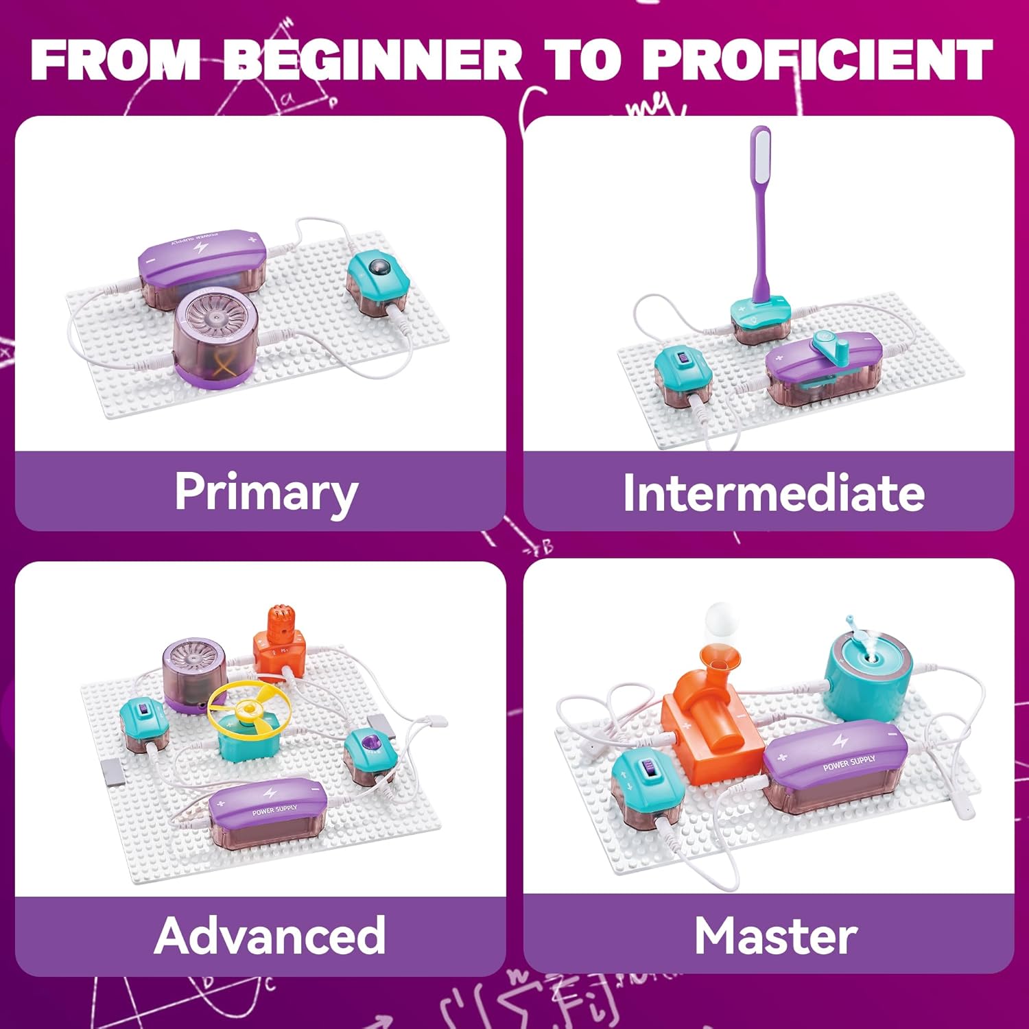 SMILESSKIDDO Circuit Board for Kids, 45 PCS DIY Electronics Exploration Kit with 100+ Projects, Physics Science Experiments, School Family STEM Educational Toy Gift for Kids 6+ - Image 3