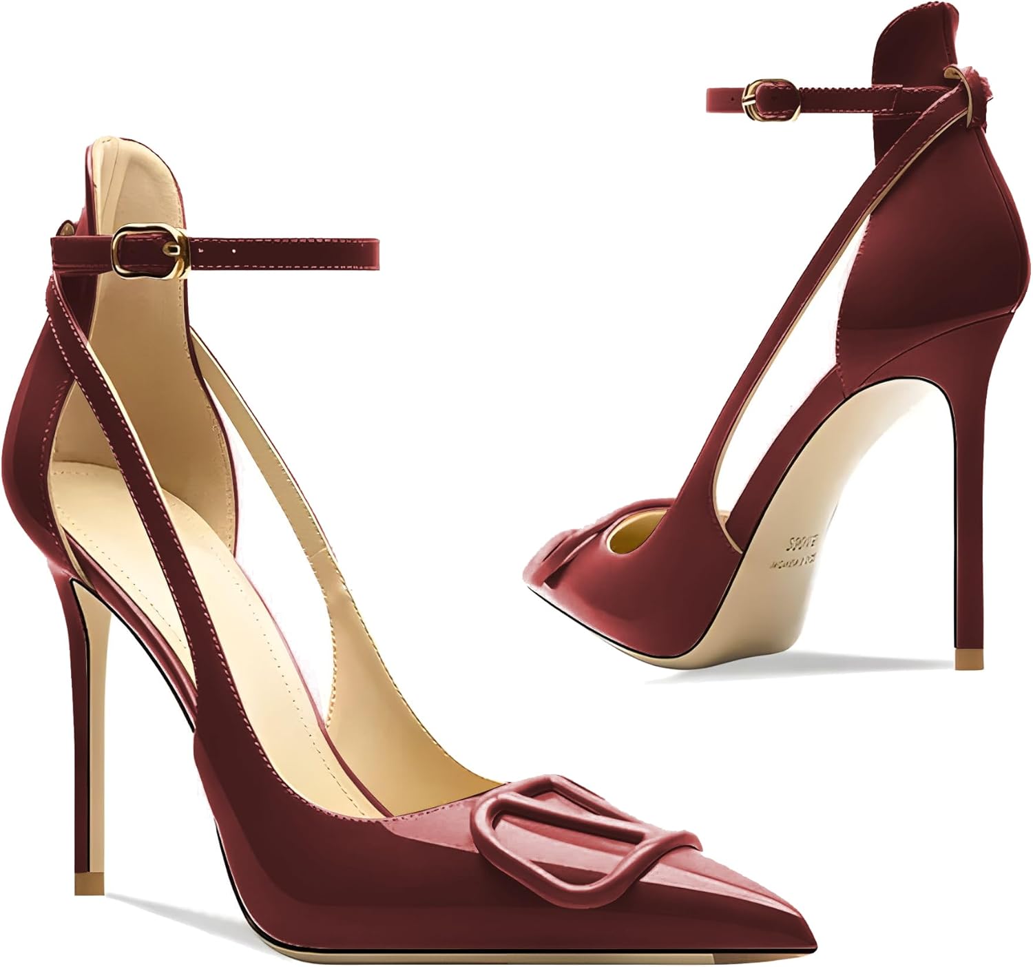 Women's Pointed-Toe Bag-Toe Strappy High-Heeled Shoes Sexy Stiletto Pumps - Image 5