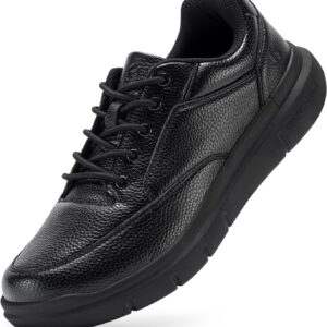 FitVille Men Wide Walking Shoes Casual Comfortable Dress Shoes Lightweight Arch Support Oxford Shoes Non-Slip Vegan Leather Business Sneakers