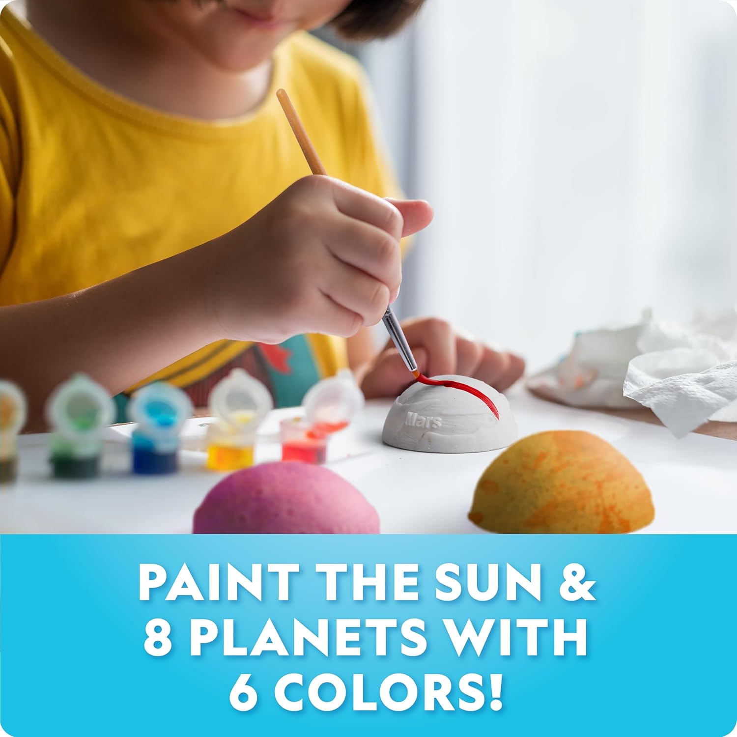National Geographic Magnetic Solar System Painting Kit – 3D Magnet Making Kit, Paint 8 Planets & The Sun, Craft Kit with Paints, Brushes, Magnets & More, Kids Art Kit, DIY Magnets - Image 3