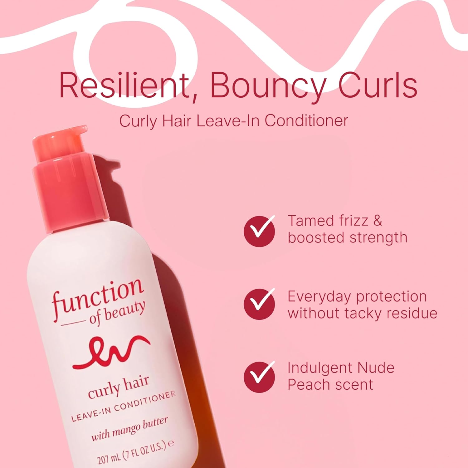 Function of Beauty Curly Leave In Hair Conditioner - Sulfate-Free Leave In Conditioner Treatment for Natural Curls & Bounce - Curl Defining, Hydrating & Moisturizing - Dry & Dull Hair Care Products - Image 2