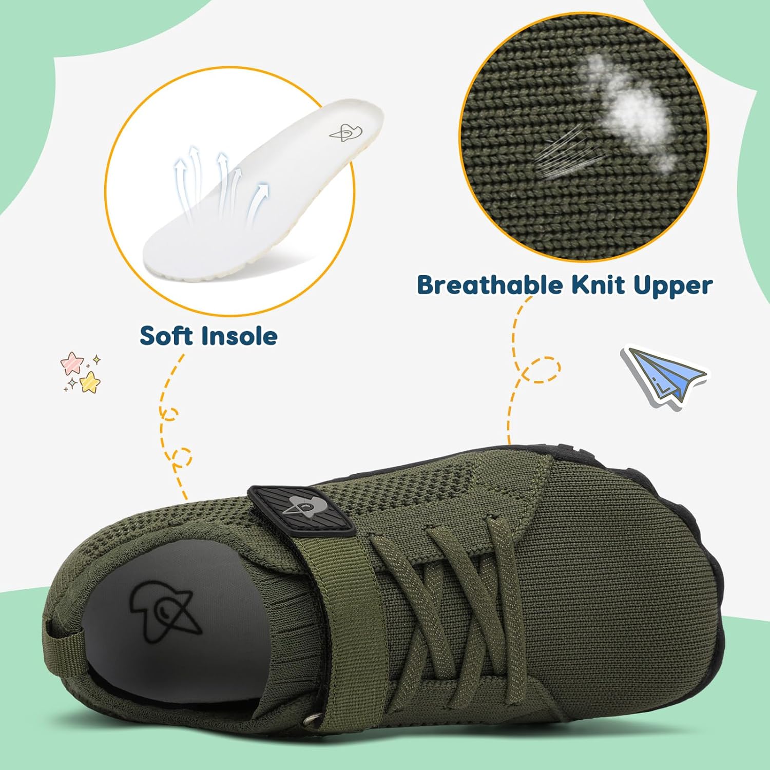 LeIsfIt Kids Girls Boys Shoes Wide Barefoot Shoes Kids Anti-Slip Sneakers Lightweight Hiking Sneakers for Toddler Little Big Kid - Image 5