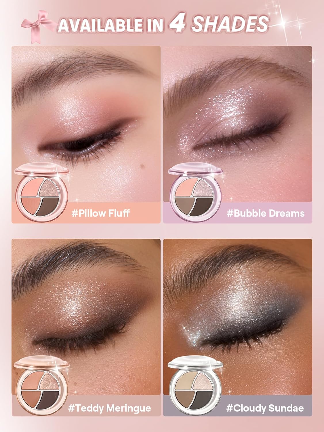 SHEGLAM Daydreamer Mini Palette 4 Colors Eyeshadow Palette - Teddy Meringue - Image 4