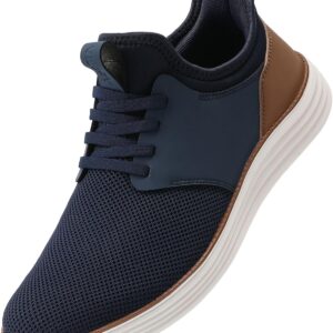 VILOCY Mens Slip On Casual Dress Shoes Hands Free Fashion Sneakers Mesh Tennis Walking Work Shoes Comfortable Breathable Lightweight Non Slip