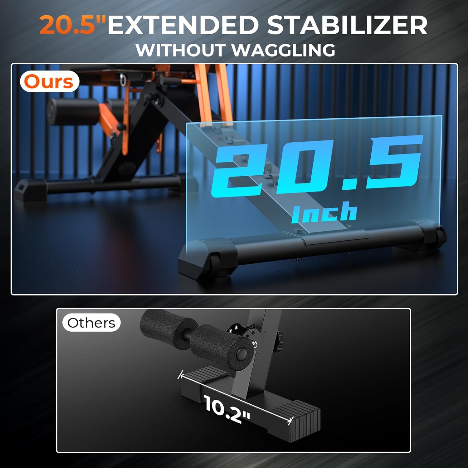 1000LBS Adjustable Lifting Weight Bench, Foldable Workout Bench Press with 36" Extended Backrest for Home Gym Strength Training, Flat Incline Decline Benches with 80x40MM Steel for Full Body Exercise - Image 4