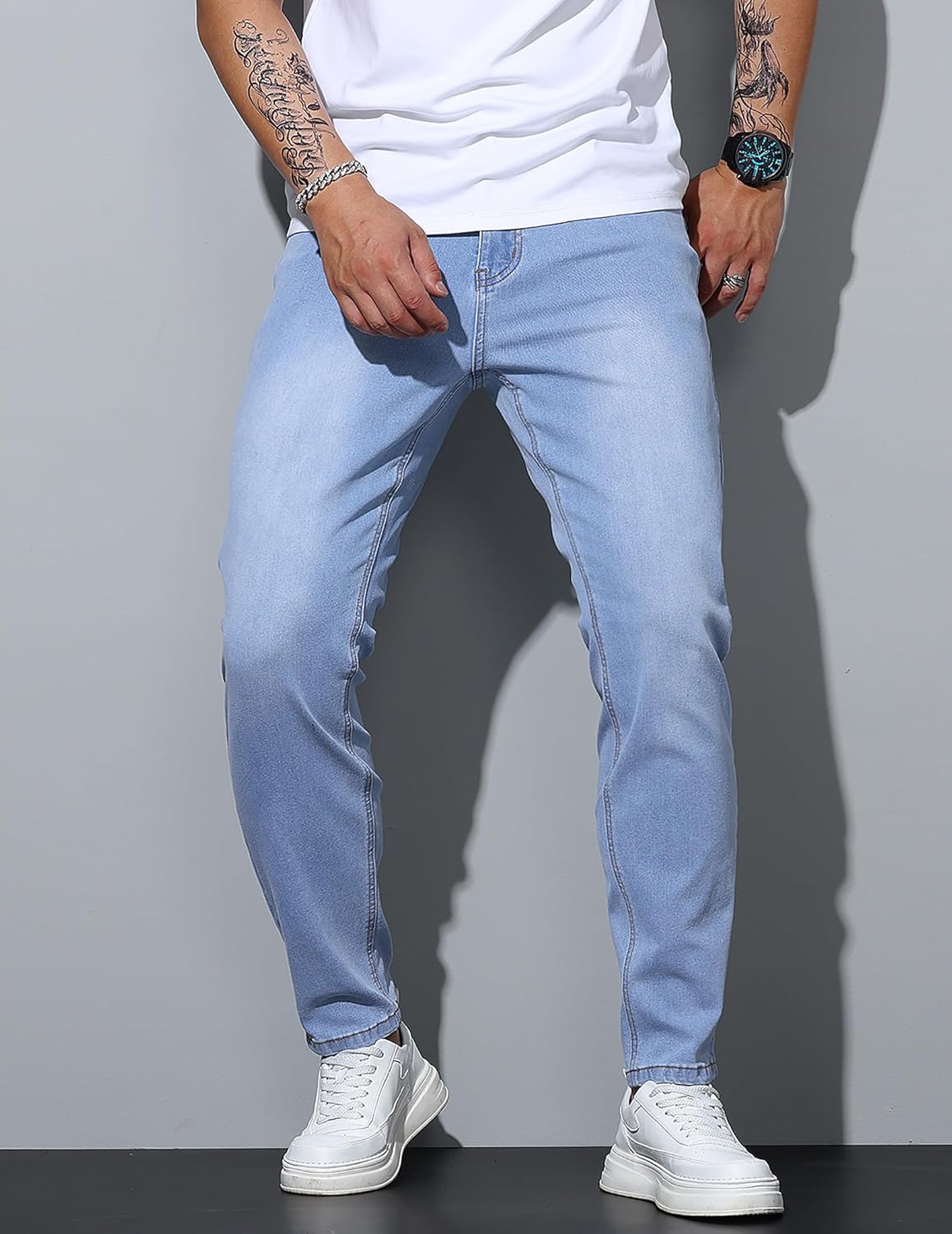 Men’s Regular Fit Jeans Classic Straight-Leg Stretch Denim Pants Comfort Casual Jeans - Image 5