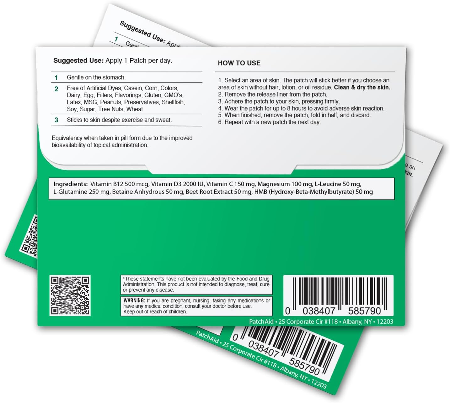 PatchAid Performance & Recovery Support Topical Patch 30-Day Supply - Image 2