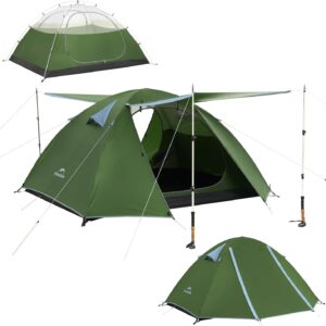 Naturehike Bleik-B 2 Person 3 Person Tent, Lightweight Backpacking Tents for Camping, Double Layer Waterproof Camping Tent