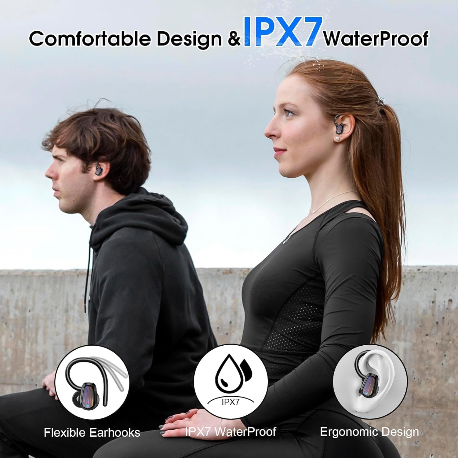 AI Translation Earbuds Real Time, 164 Language Translator Earbud with Audio and Video Calls, 3-in-1 Buletooth 5.4 Translation Headphone with APP, 50H AI Ear Buds Translator Device for Business, Black - Image 6