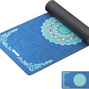 HAPBEAR Large Yoga Mat – 72×36” Wide workout Mat, Suede Surface with TPE Layer, 1/4” Thick for Cushioned Support, Non-Slip Yoga Mat, Suitable for Yoga, Pilates, Home and Gym Workouts