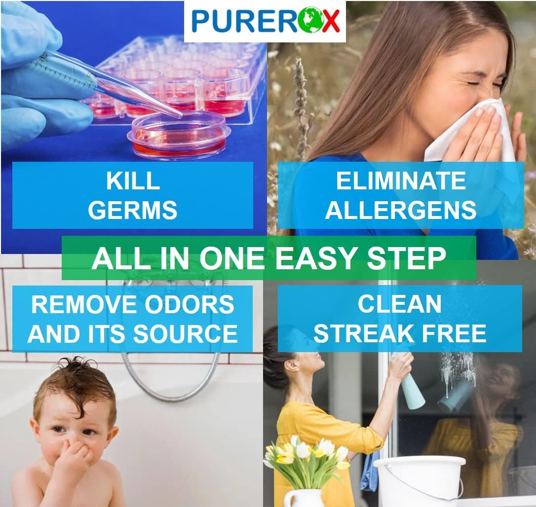 disinfectant (1 gallon) Eliminate 99.9999% viruses, Norovirus, HIV, MRSA and fungi. PUREROX Hypochlorous technology. Hospital Grade. Use Anywhere. No residue.No Rinse. Suitable All Surfaces - Image 3