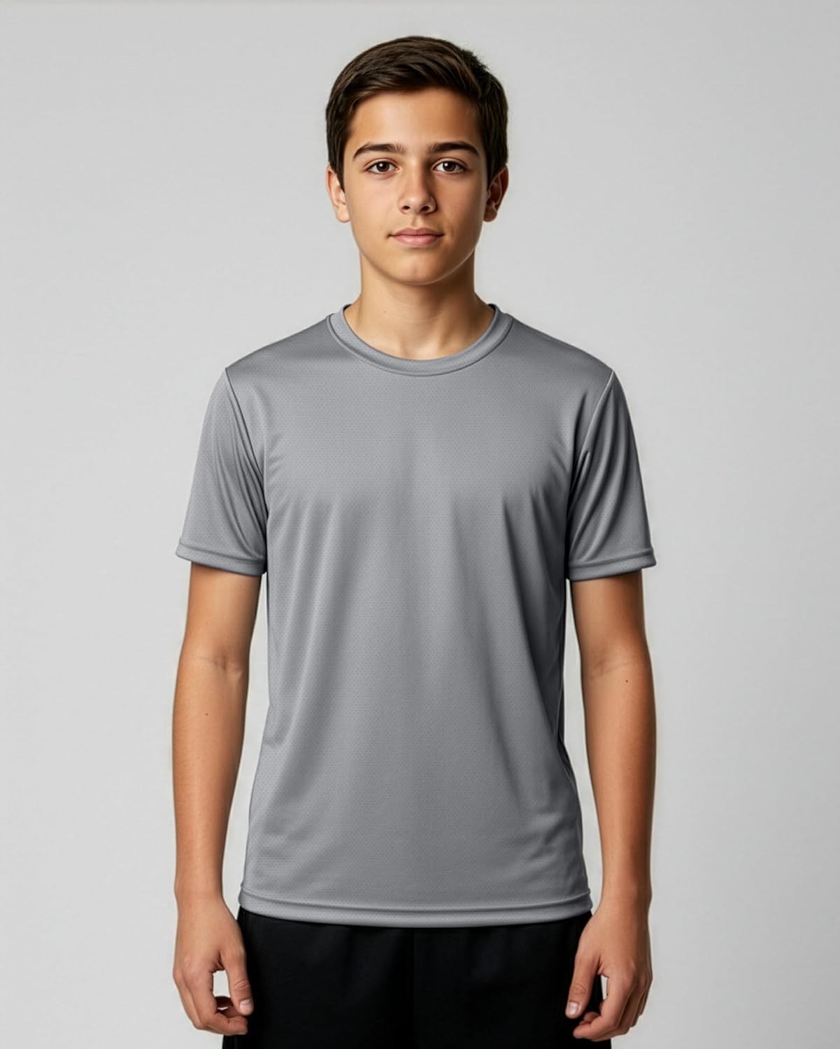 Real Essentials 5 Pack: Boys' Mesh Short Sleeve Athletic T-Shirt - Youth Kids Teens Active Basketball Tops (4-18 Years) - Image 2