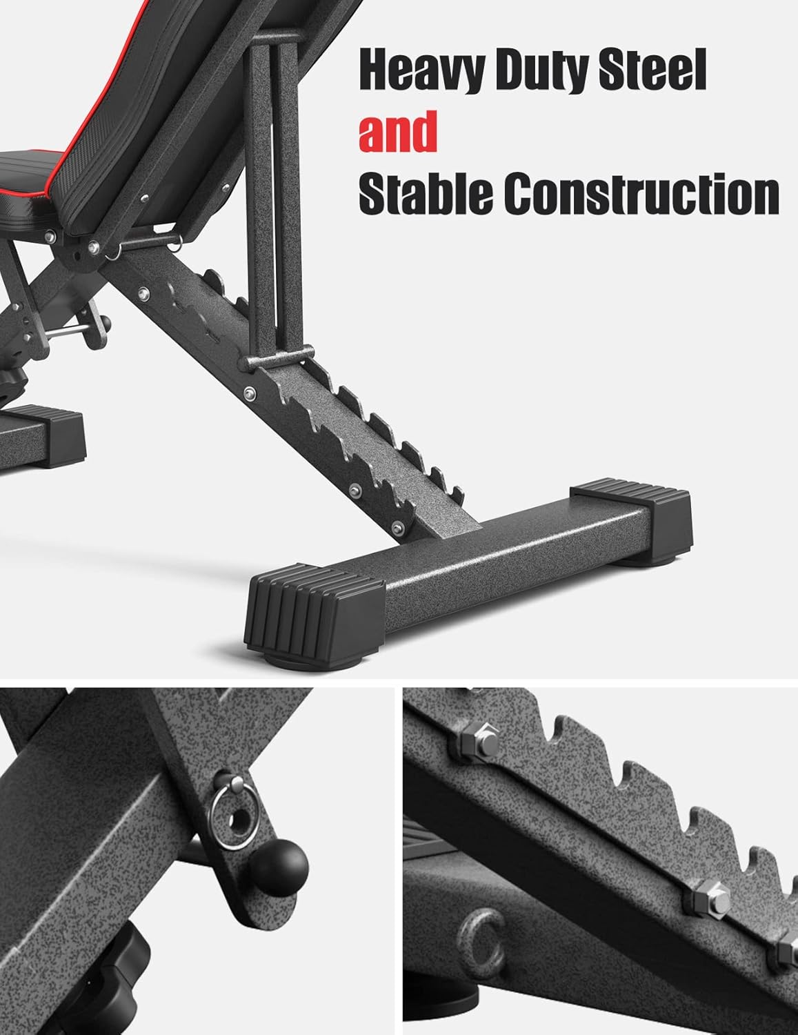 Multi-Function 6 in 1 Weight Bench Set - Leg Press, Preacher Curl Rack, Adjustable Workout Bench & Squat Rack for Full Body Exercise, Fitness Strength Training for Home Gym - Image 5