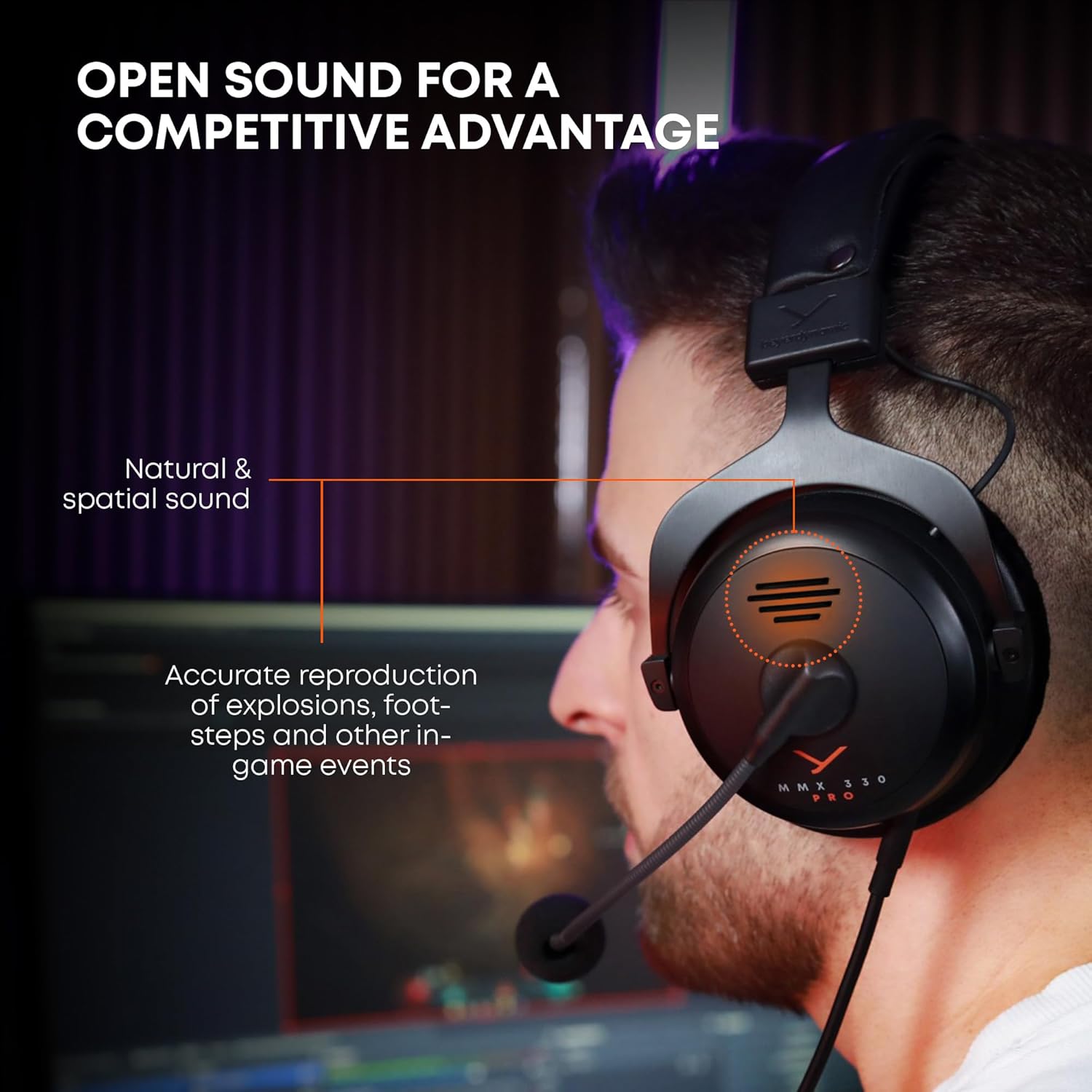 beyerdynamic MMX 330 Pro Open-Back Gaming Headset with Stellar.45 Driver and Condenser Microphone, Wired Gaming Headset Suitable for PC, Xbox, PlayStation and Nintendo Switch. Handmade in Germany - Image 3