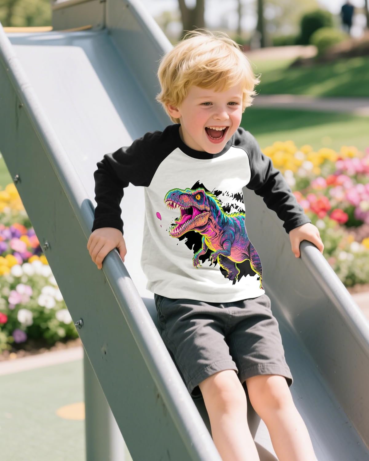 Toddler Boys Long Sleeve Shirts Crewneck Kids T-Shirts Graphic Casual Tops for 3-8 Years - Image 7