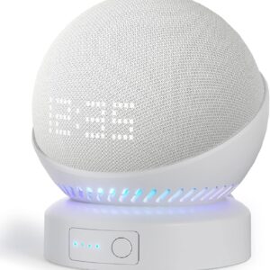 Battery Base for Echo dot 5th Generation Portable Echo Dot 4th Generation and Homepod Mini Battery Stand Accessories， not Including The Speaker(White)