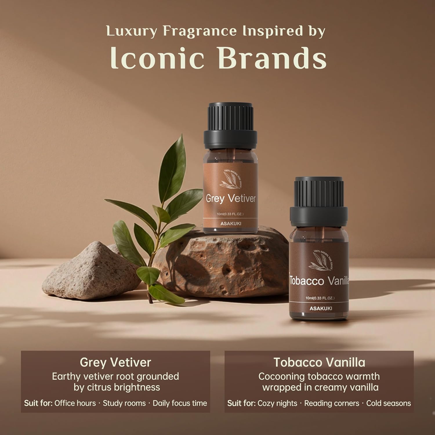 ASAKUKI Men Essential Oils Set for Diffuser, Valentine's Day Gift for Men– 6×10ml Cologne-Inspired Unisex Fragrance Oils for Diffusers – Elegant, Clean, and Confident Scents - Image 4