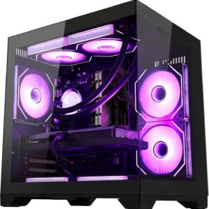 RTX 5070 12GB Gaming PC Desktop – AMD Ryzen 7 5700X 3.4 GHz, 32GB DDR4 RAM, 1TB PCIe SSD, WiFi + BT, Windows 11 -RGB Prebuilt Computer-Black