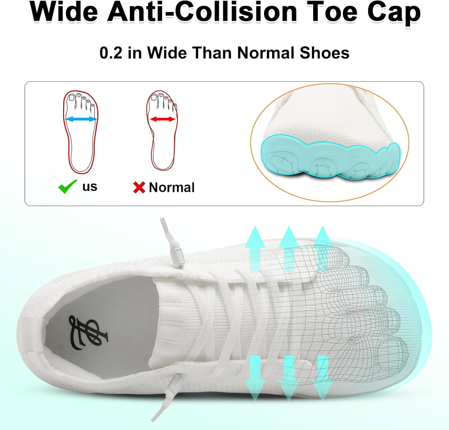 LeIsfIt Women's Barefoot Shoes Slip-On Sneakers Wide Toe Box Minimalist Shoes for Walking Hiking Trail Running - Image 3