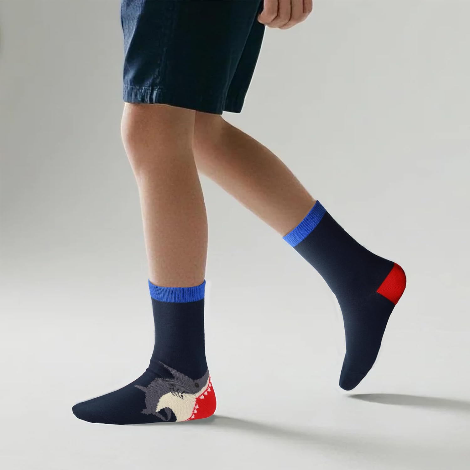 COTTON DAY Kids Boys Crew Dress Socks Bright Colorful Pattern Graphic Print - Image 3