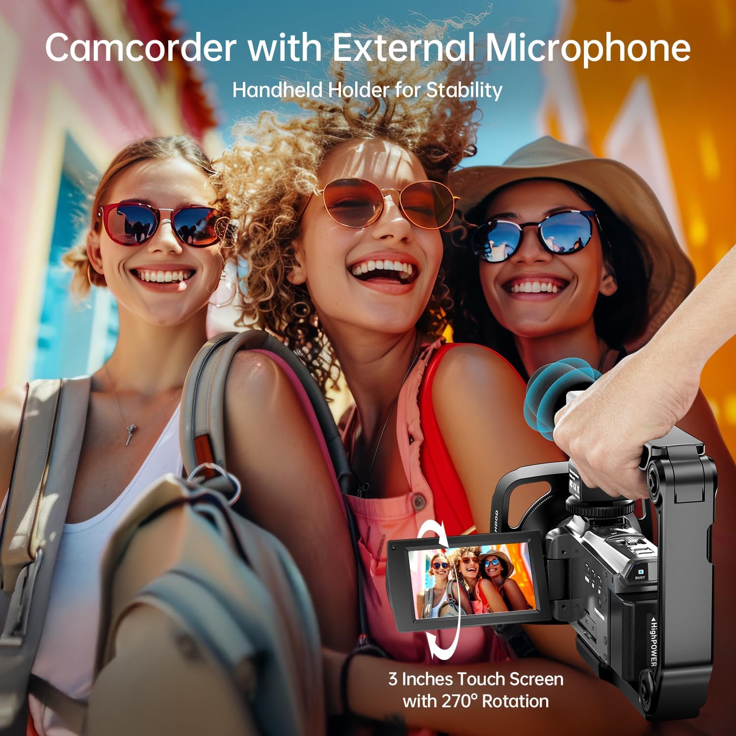 8K Video Camera Camcorder 88MP UHD WiFi Vlogging Cameras for YouTube 18X Digital Zoom IR Night Vision 3.0''Touch Screen Camera with 32GB Card, Microphone, Stabilizer, Lens Hood, Remote, Batteries - Image 6