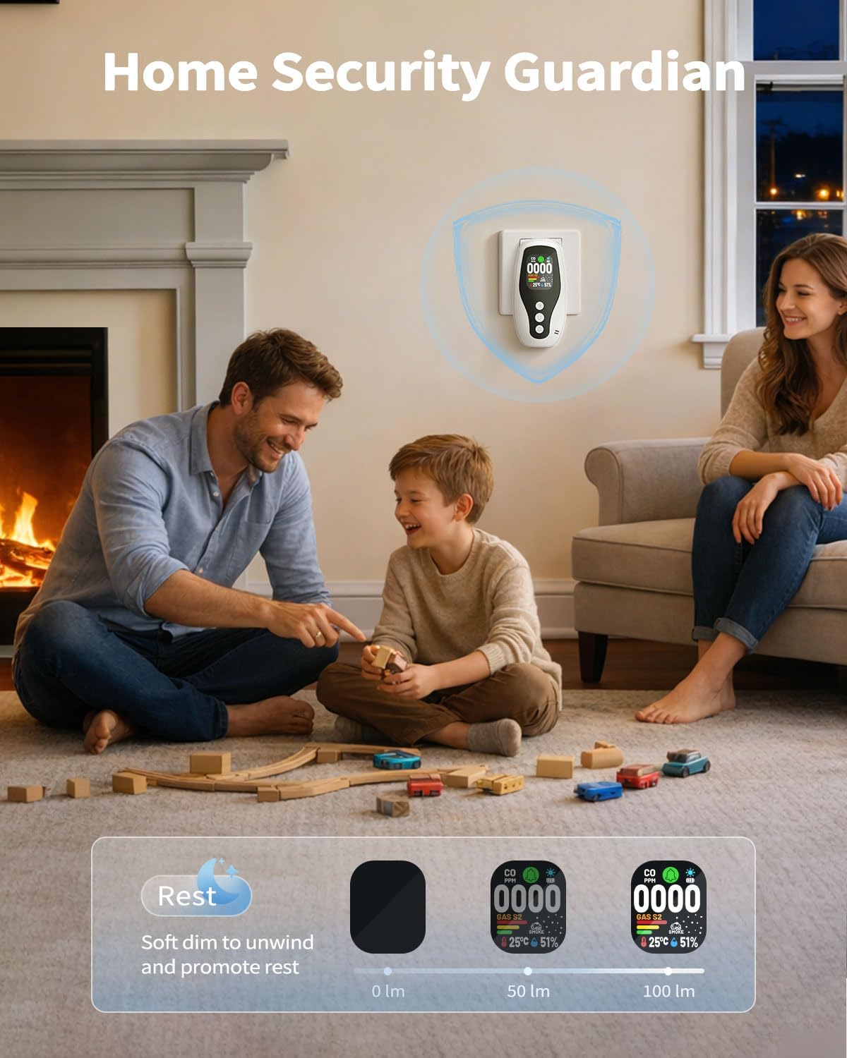 6-in-1 Carbon Monoxide Detectors Plug in,Natural Gas Leak Detector & Smart Smoke Alarm with HD Digital Screen & Battery Backup,Portable CO Propane for Home,RV,Hote,Travel - Image 7