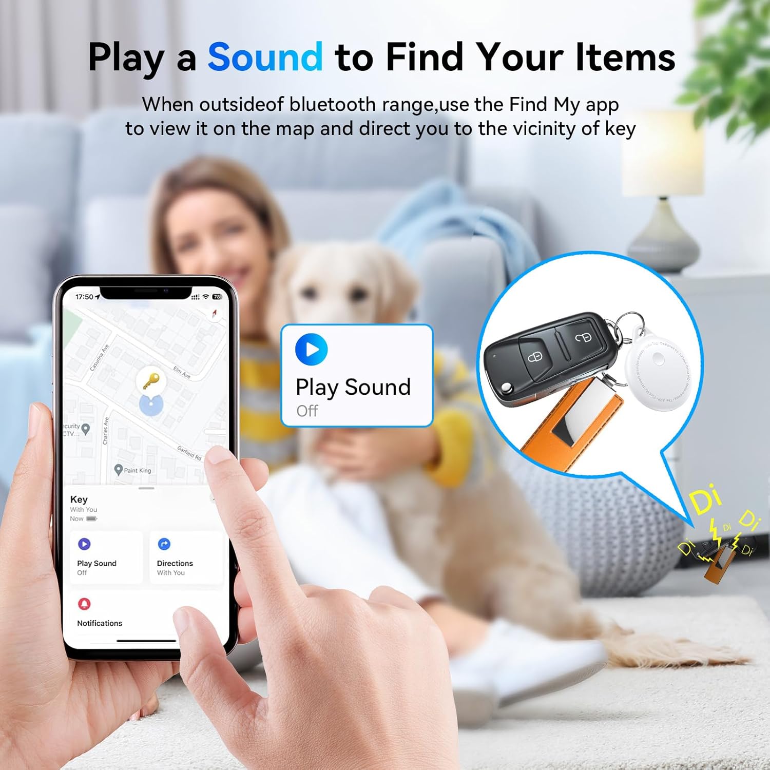 Smart Tags-4 Pack, Smart Bluetooth Tracker Work with Apple Find My, Key Finders and Find My Tracker, Game Changer Waterproof Smart Tag with Key Ring Tracker Tag for Keys/Luggage/Wallet - Image 3
