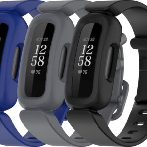 FitTurn Compatible with Fitbit Ace 3 Bands Kids Replacement Silicone Colorful Rubber Adjustable Sport Bands Accessories for Ace 3 Activity Tracker for Kids 6+