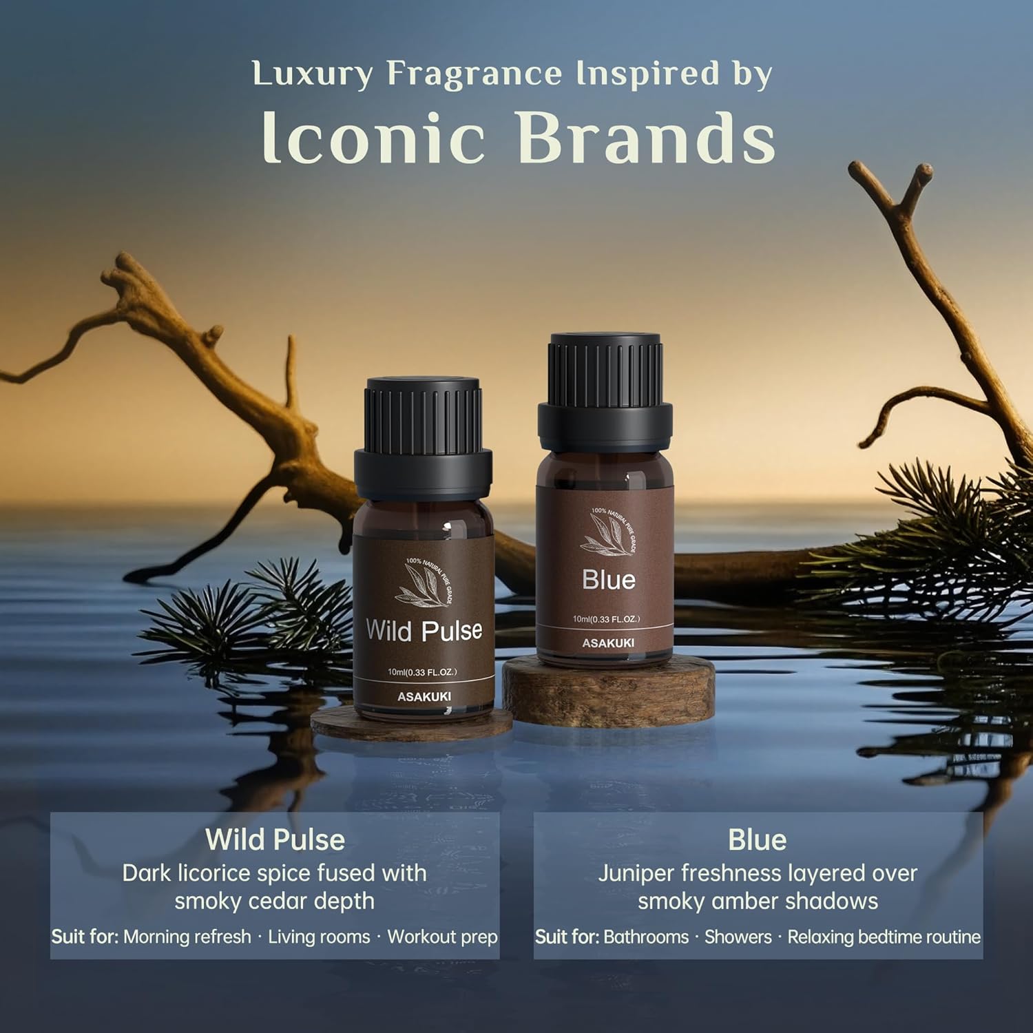 ASAKUKI Men Essential Oils Set for Diffuser, Valentine's Day Gift for Men– 6×10ml Cologne-Inspired Unisex Fragrance Oils for Diffusers – Elegant, Clean, and Confident Scents - Image 3