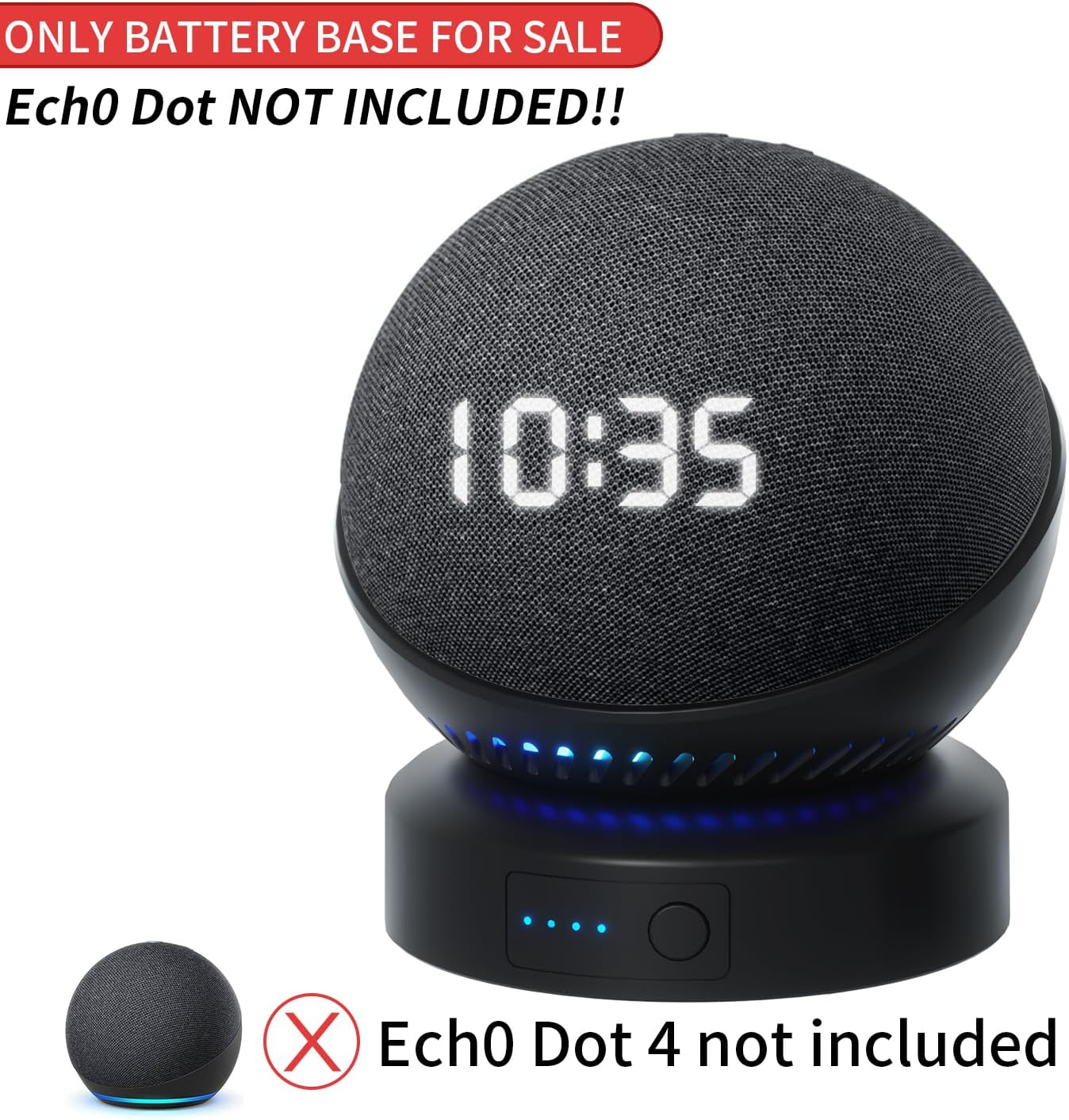 Battery Base for Echo dot 5th Generation Portable Echo Dot 4th Generation and Homepod Mini Battery Stand Accessories, not Including The Speaker(White) - Image 3