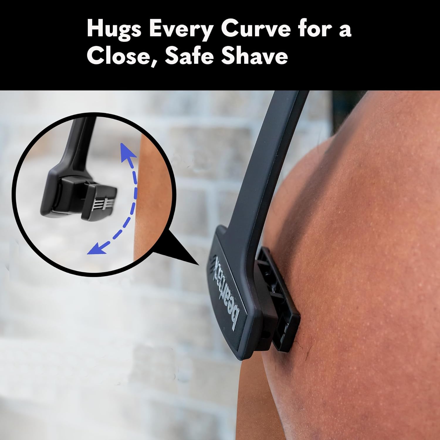 Bearback Back Shaver for Men – DIY Razor with Pivoting Triple Blades & Folding Handle – Wet or Dry Back & Body Hair Removal - Image 5