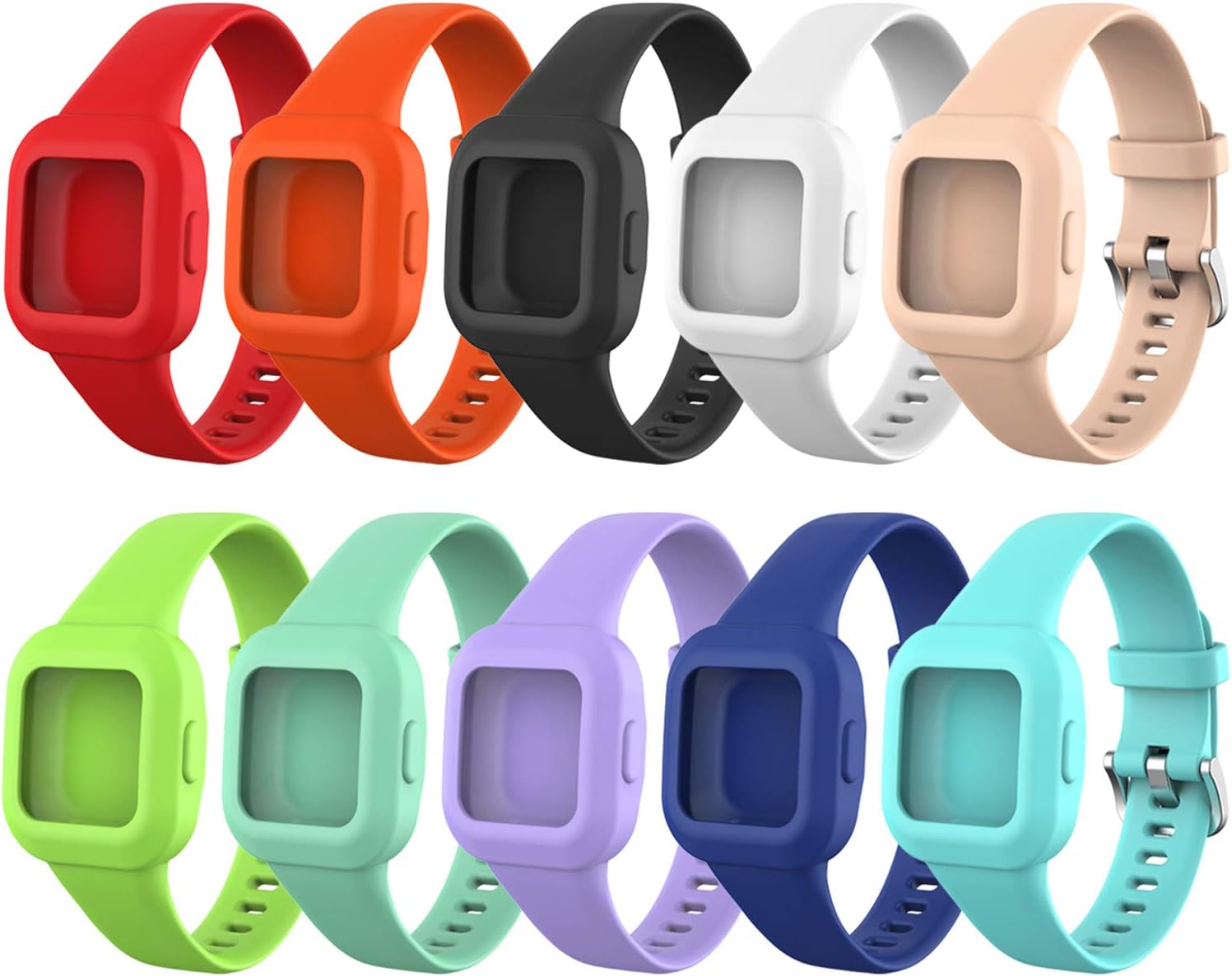 FitTurn Band Compatible with Garmin vivofit jr. 3 Bands Kids Replacement Accessory Soft Silicone Band 130-175mm Size for vivofit jr 3 Fitness Tracker Ages 4+ for Kids Wristbands (TenColors) - Image 4