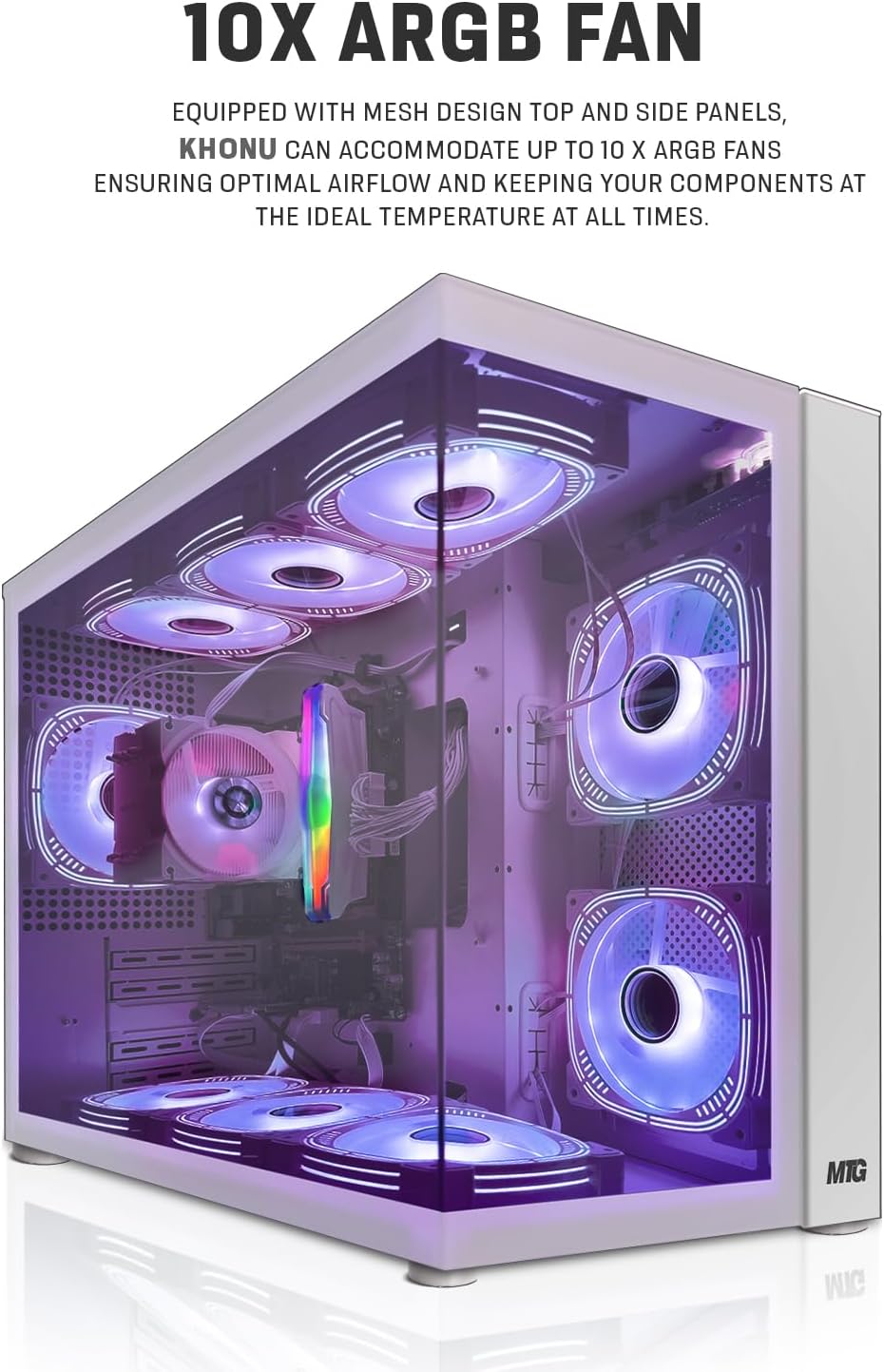 MTG Khuno Gaming Tower PC- Intel Core i5-8th Gen, GTX 1660S 6GB 192bits, 16GB ARGB Ram, 256GB Nvme, 27 Inch Curve Monitor, Gaming Kit Combo, Webcam, Win 11 Home - Image 2