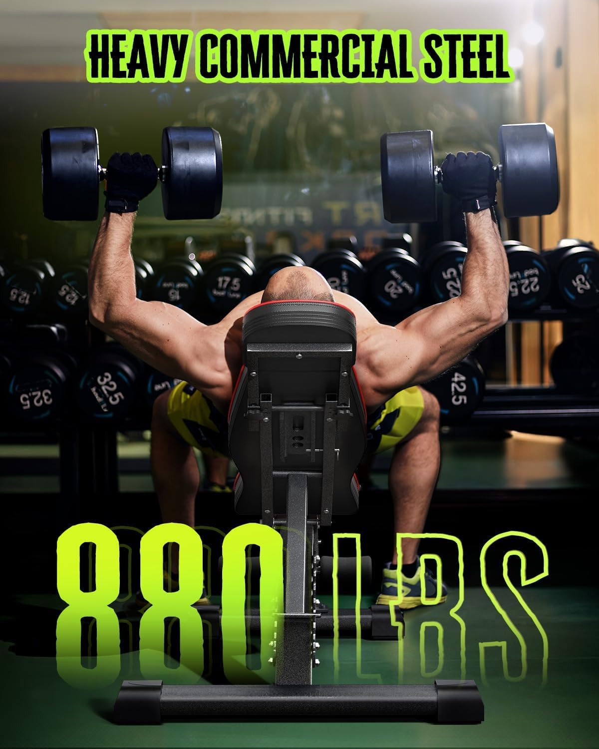 Adjustable Weight Bench for Bench Press, Heavy Duty Stable Workout Bench Foldable Weight Benches for Home Gym, Incline/Decline 90 Degree Bench Exercise Bench - Image 2