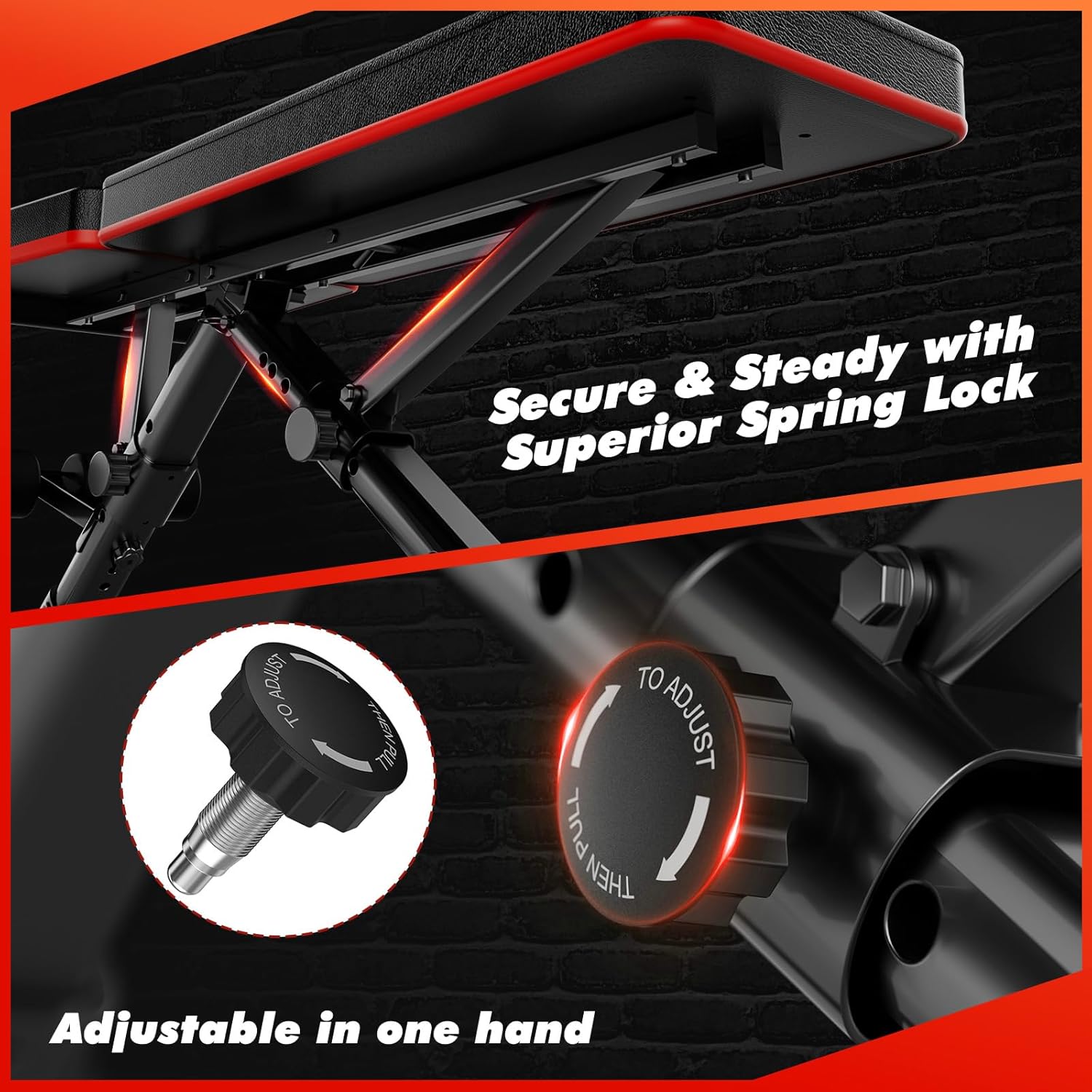 Sweetcrispy Adjustable Weight Bench for Home Gym, Foldable Incline Workout Bench Press with 795 LBS Weight Capacity, Strength Training Fitness Equipment for Full Body Exercise - Image 5