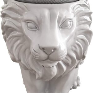 Smart Speaker Table Stand (Lion) – Decorative Holder for Amazon Echo Dot or Google Home Mini – Portable Design, No Sound or Microphone Interference – Durable Poly-Resin