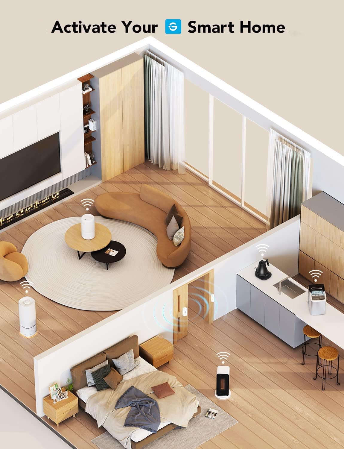 GoveeLife Wireless Mini Smart Button Sensor, Group Control Multiple Devices, Versatile Control Button, Battery Powered, Supports Most GoveeLife Smart Products 2Pack - Image 2