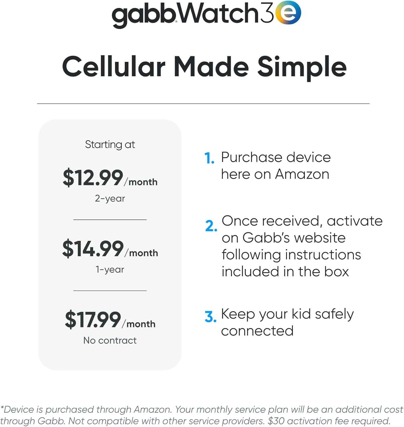 Gabb Watch 3e - GPS Tracker for Kids, Digital Smart Watch, No Social Media or Internet, Fees Required (Silver) - Image 2