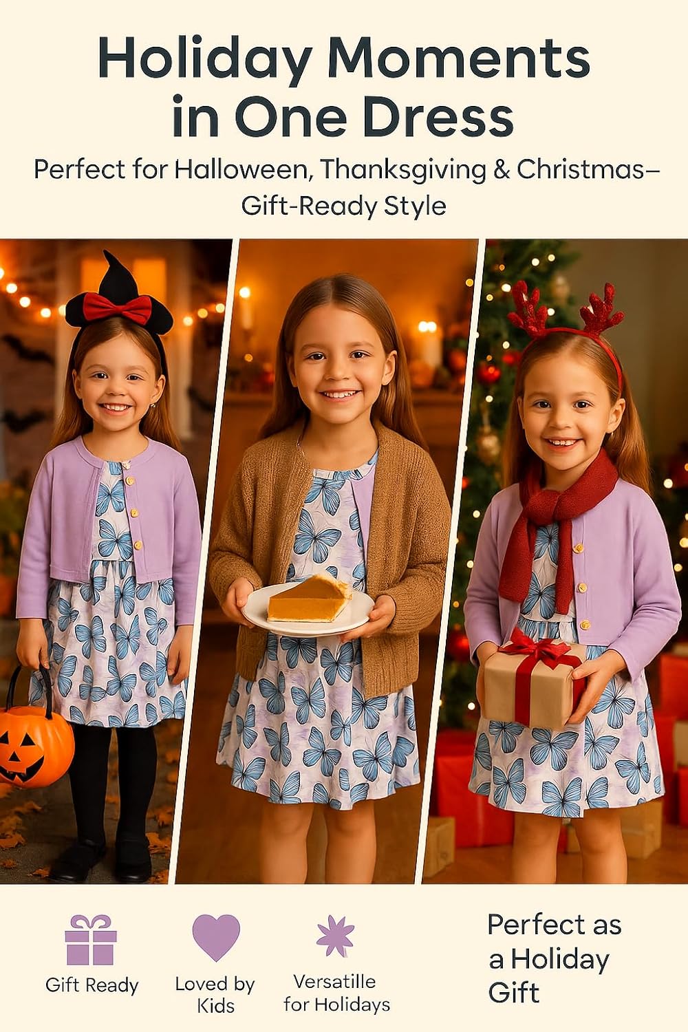 PATPAT Toddler Girl Dress 2 Piece Girl Sleeveless Dress and Cotton Cardigan Set with Pockets, 18M-12Y - Image 2